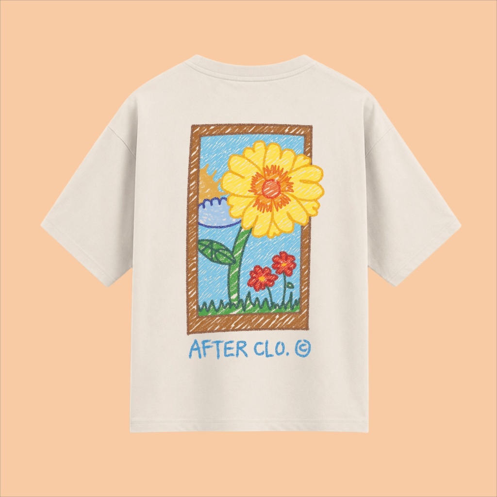 Remera Crayón Flores Crudo - AfterClo. (M)